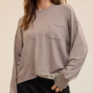 Aerie happy snit pocket long sleeve top t-shirt
